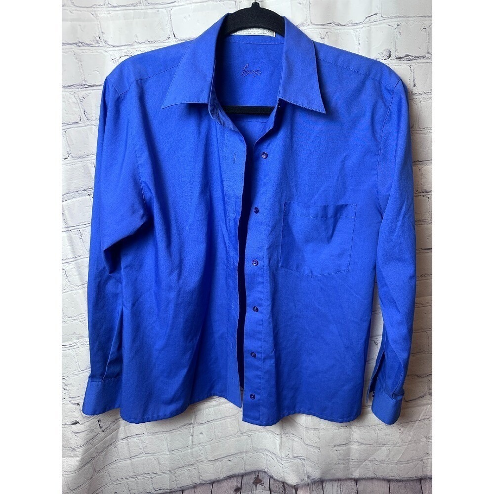Foxcroft Wrinkle Free Button Down Shirt Dress Casual Blue Mens Size M